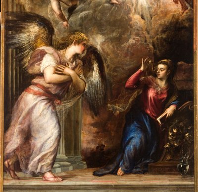 The Annunciation, (detail) by Tiziano Vecelli